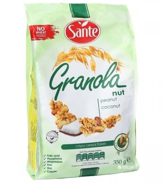 Sante Гранола з арахісом та кокосом 350 грам