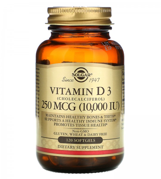 Solgar Vitamin D3 250 мкг /10 000 IU/ (120 капс)