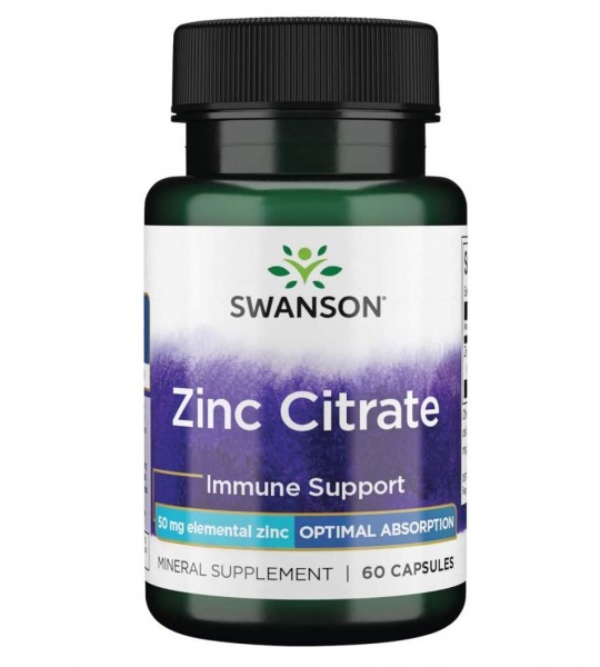 Swanson Zinc Citrate 50 мг (60 капс)