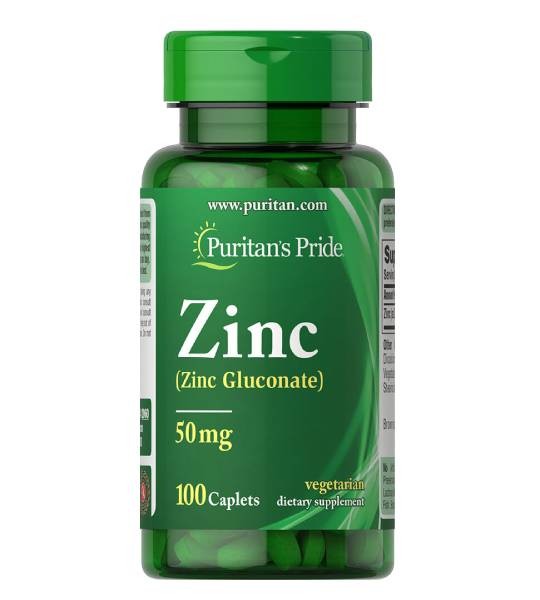 Puritan's Pride Zinc Gluconate 50 мг (100 табл)