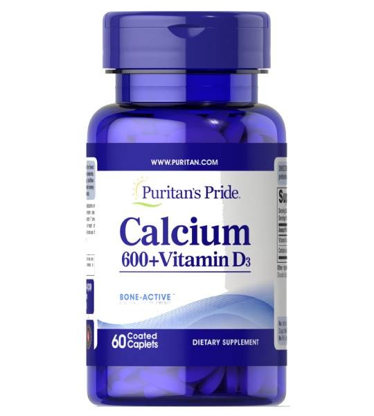 Puritan's Pride Calcium Carbonate 600 мг + Vitamin D3 (60 табл)