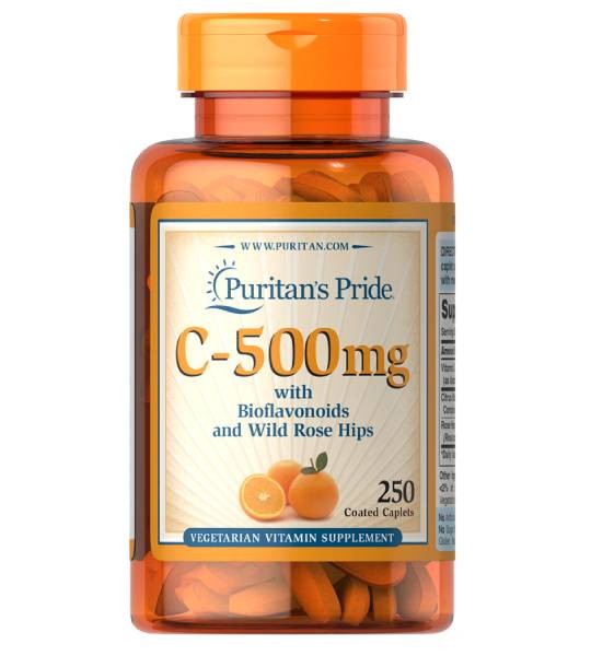Puritan's Pride Vitamin C-500 мг with Bioflavonoids + Wild Rose Hips (250 табл)