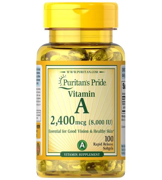Puritan's Pride Vitamin A 2400 mcg (8000 IU) 100 капс