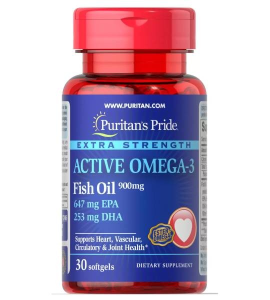 Puritan's Pride Extra Strength Active Omega-3 Fish Oil (30 капс)