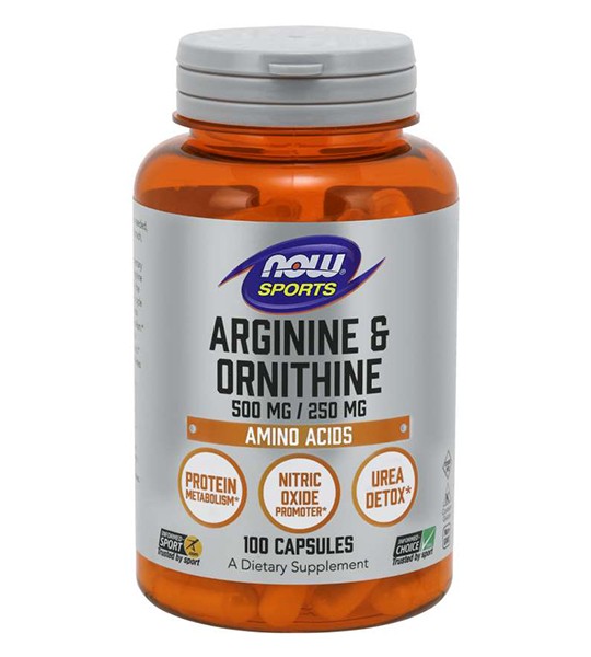 NOW Arginine & Ornithine 500 мг / 250 мг (100 капс)