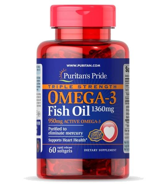 Puritan's Pride Triple Strength Active Omega 3 Fish Oil 950 mg (60 капс)