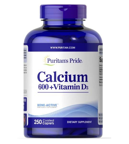 Puritan's Pride Calcium Carbonate 600 мг + Vitamin D3 (250 табл)