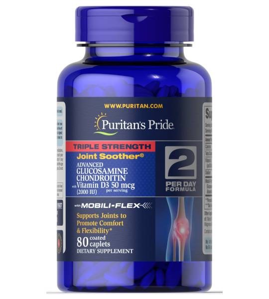 Puritan's Pride Triple Strength Glucosamine Chondroitin with Vitamin D3 80 таб