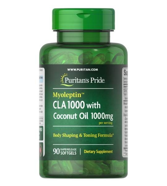 Puritan's Pride Myoleptin CLA 1000 мг +Coconut Oil 1000 мг (90  капс)