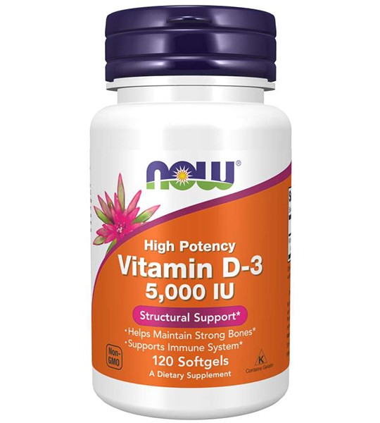 NOW Vitamin D-3 5000 IU (120 капс)