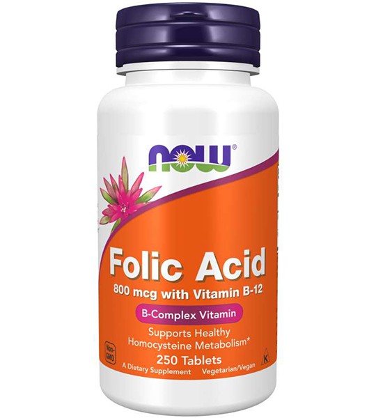 NOW Folic Acid 800 mcg B-12 (250 табл)