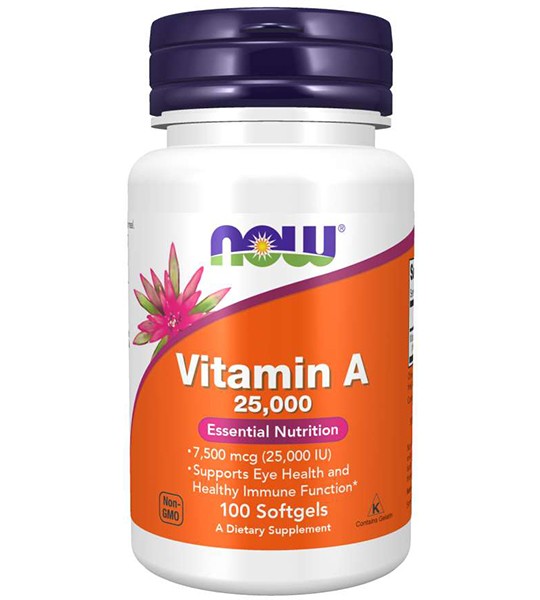 NOW Vitamin A 25,000 IU (100 капс)