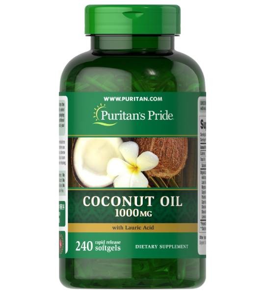 Puritan's Pride Coconut Oil 1000 мг +Lauric Acid (240 капс)