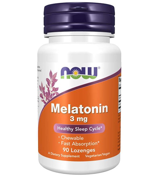 NOW Melatonin 3 mg 90 льодяників