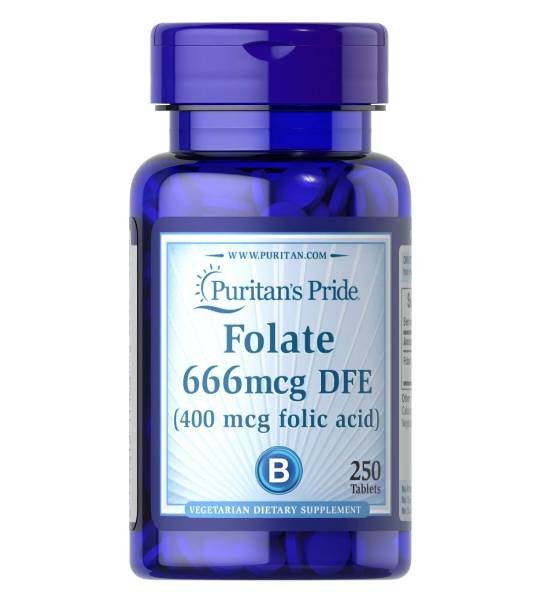 Puritan's Pride Puritan's Pride Folate 666mcg DFE 400 мкг Folic Acid(250 табл)