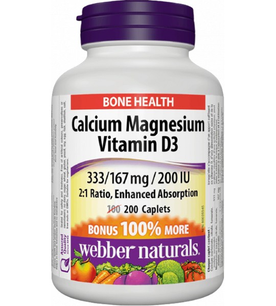 Webber Naturals Calcium Magnesium Vitamin D3 200 табл