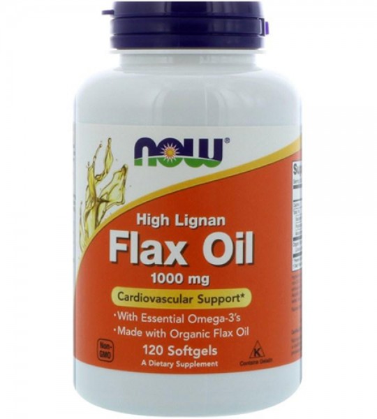 NOW Foods High Lignan Flax Oil Organic 1000 мг 120 капс