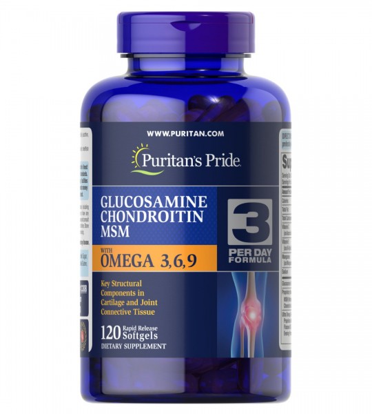 Puritan's Pride Glucosamine, Chondroitin & MSM with Omega 3, 6, 9 (120 капс)