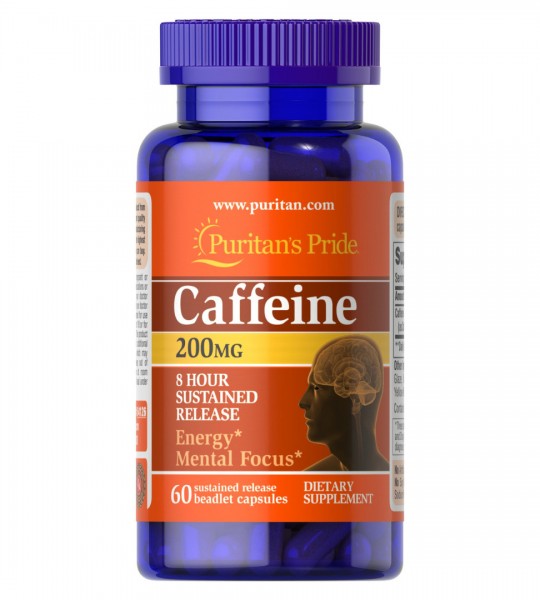 Puritan's Pride Caffeine 200 мг 8-hour Sustained Release 60 капс